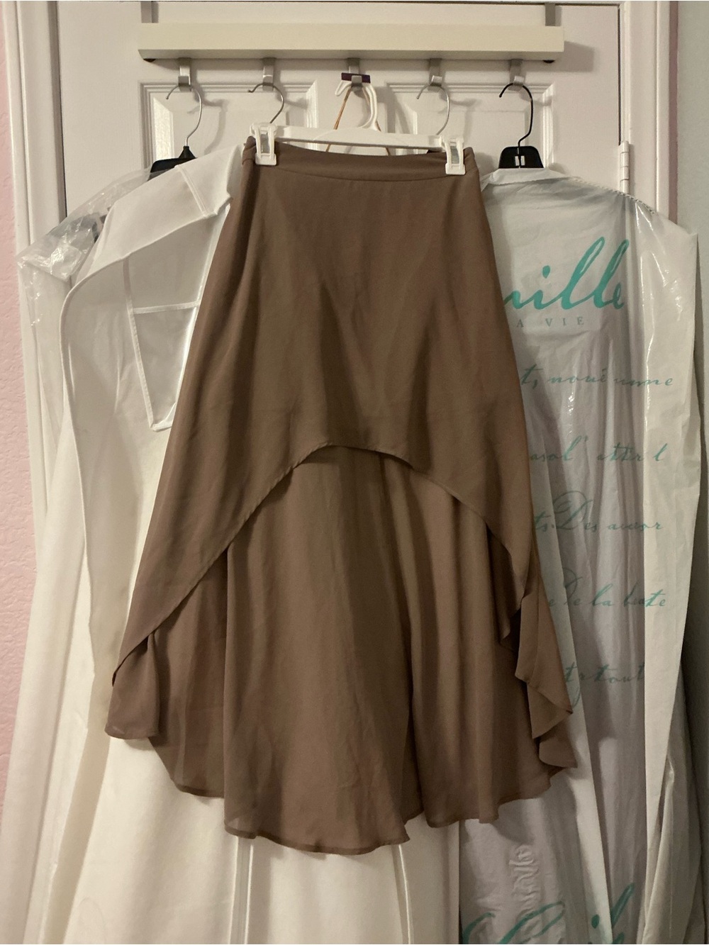 Forever 21 High-Low Taupe Chiffon Skirt